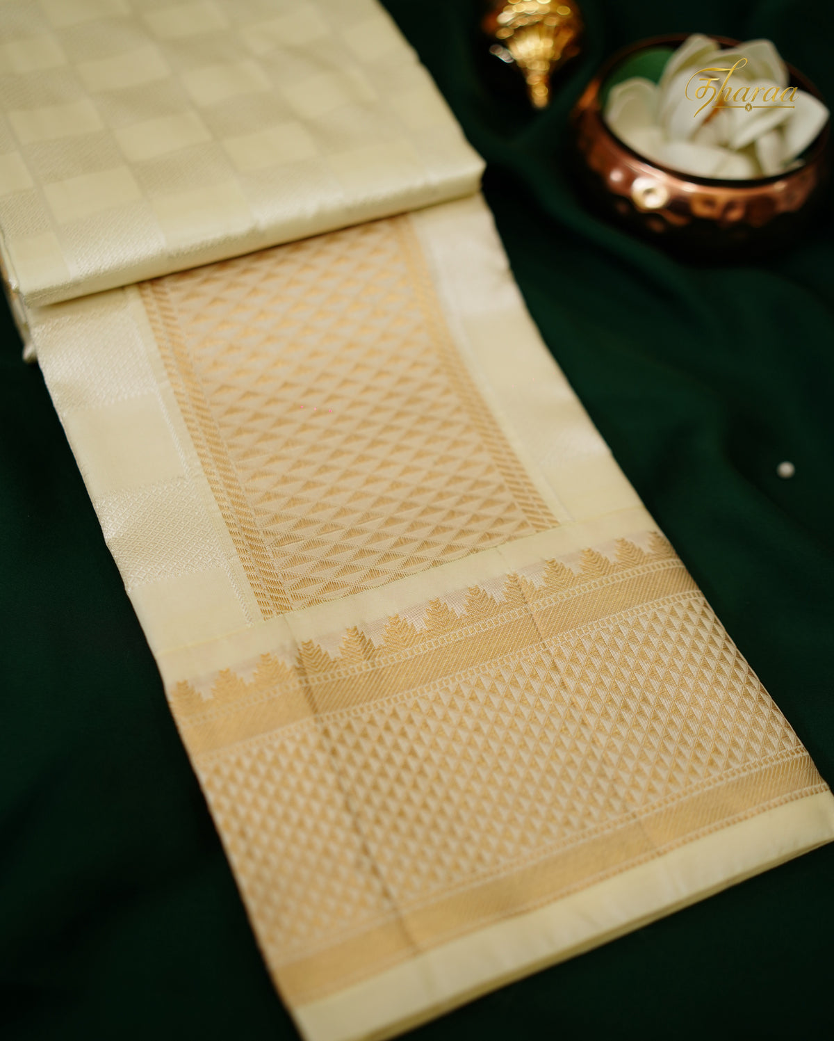 Maravarman(Semi Silk|Gold Border dhoti)