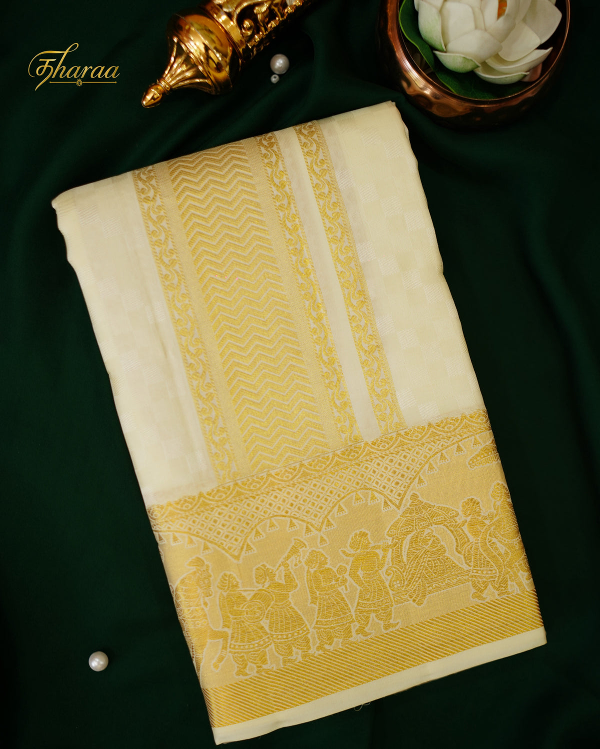 Rajapallava(pure silk|Off white)