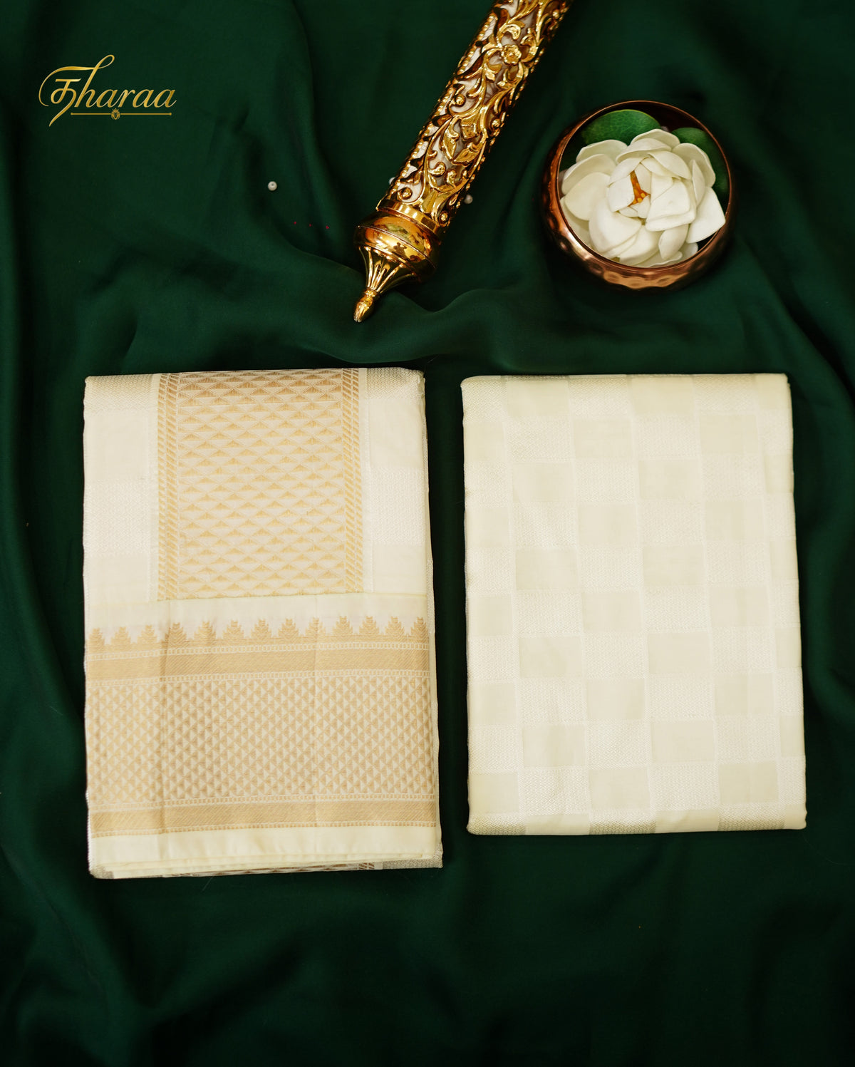 Maravarman(Semi Silk|Gold Border dhoti)