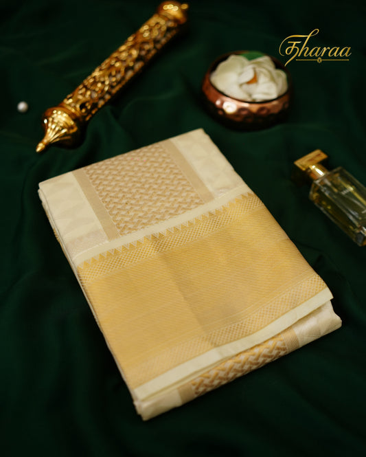 AKASHAA (Off White | Emboss Dhoti | Silk Mixex | Fancy Border)
