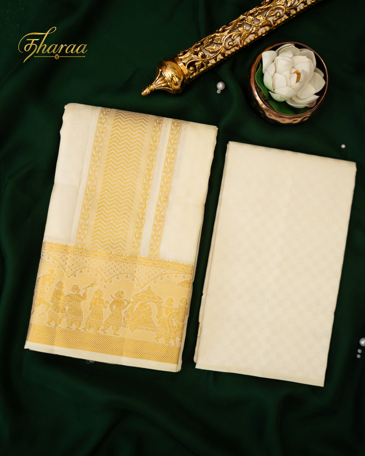 Rajapallava(pure silk|Off white)