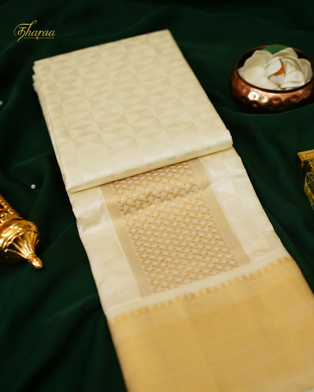 AKASHAA (Off White | Emboss Dhoti | Silk Mixex | Fancy Border)