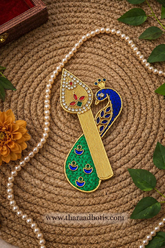 Vel with Peacock Brooch (Shipping charges extra)