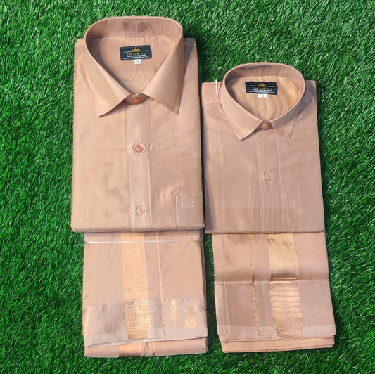 Rose Gold dhoti, dad son combo, traditional wear, indian attire